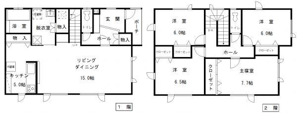 Floor plan. 19,980,000 yen, 4LDK, Land area 214.86 sq m , Building area 115.04 sq m