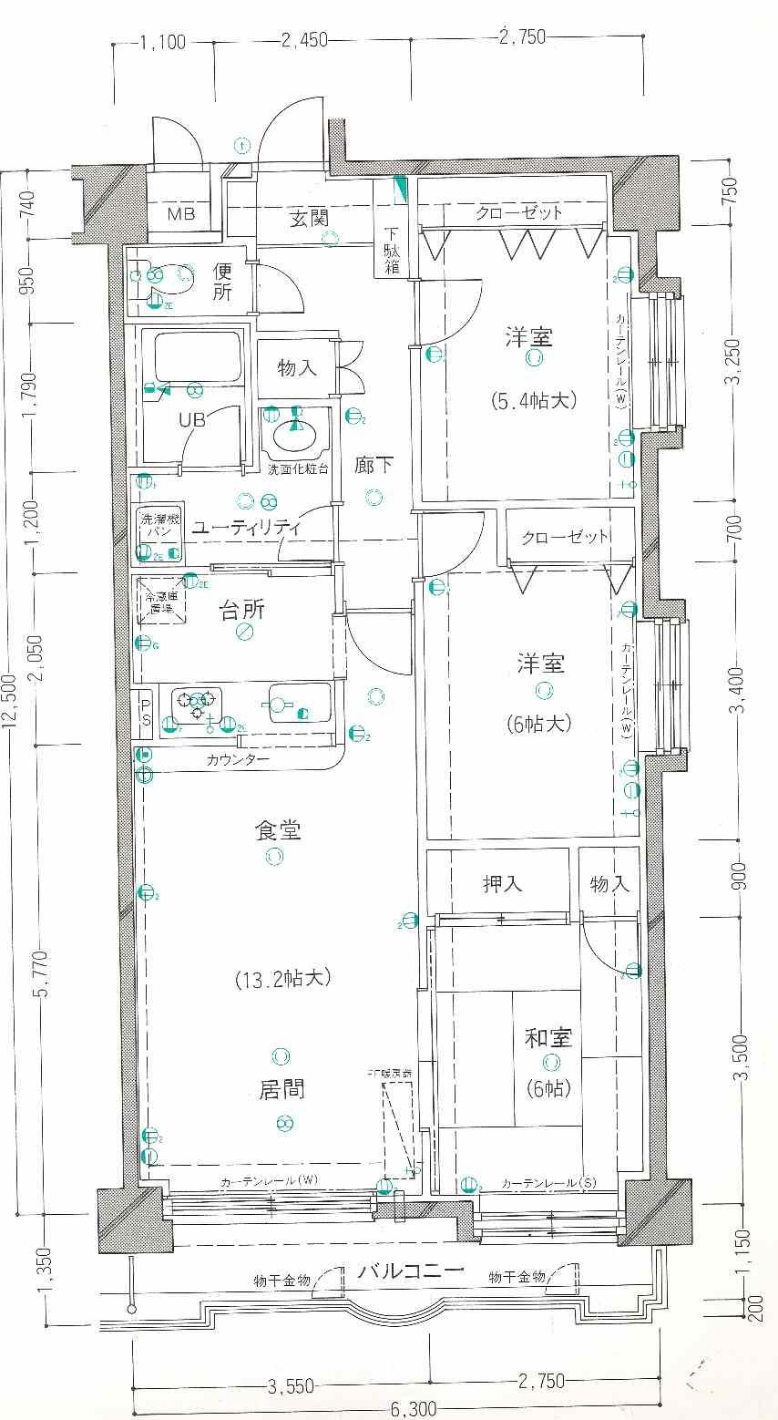 Floor plan. 3LDK, Price 8 million yen, Occupied area 74.63 sq m , Balcony area 7 sq m