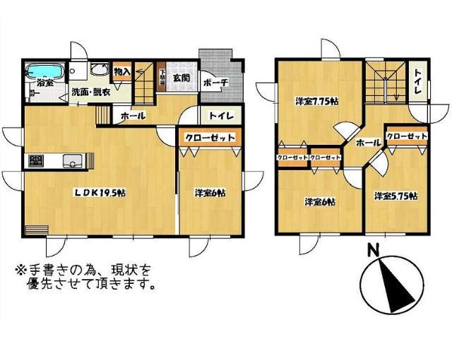 Floor plan. 17,900,000 yen, 4LDK, Land area 195.51 sq m , Building area 109.3 sq m Floor