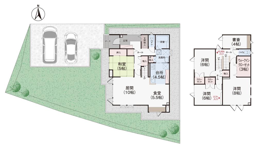 Floor plan. 35,940,000 yen, 5LDK, Land area 264.47 sq m , Building area 129.37 sq m