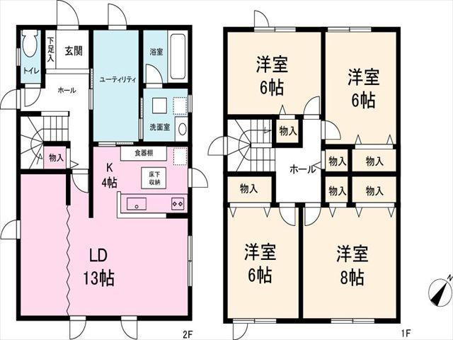 Floor plan. 6.4 million yen, 4LDK, Land area 206.03 sq m , Building area 115.92 sq m