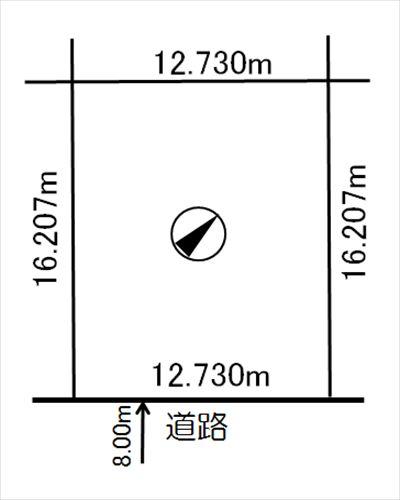 Compartment figure. Land price 1.13 million yen, Land area 206.31 sq m