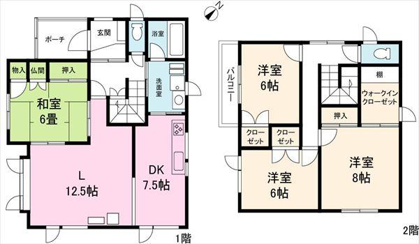 Floor plan. 8.3 million yen, 4LDK, Land area 196.25 sq m , Building area 117.58 sq m