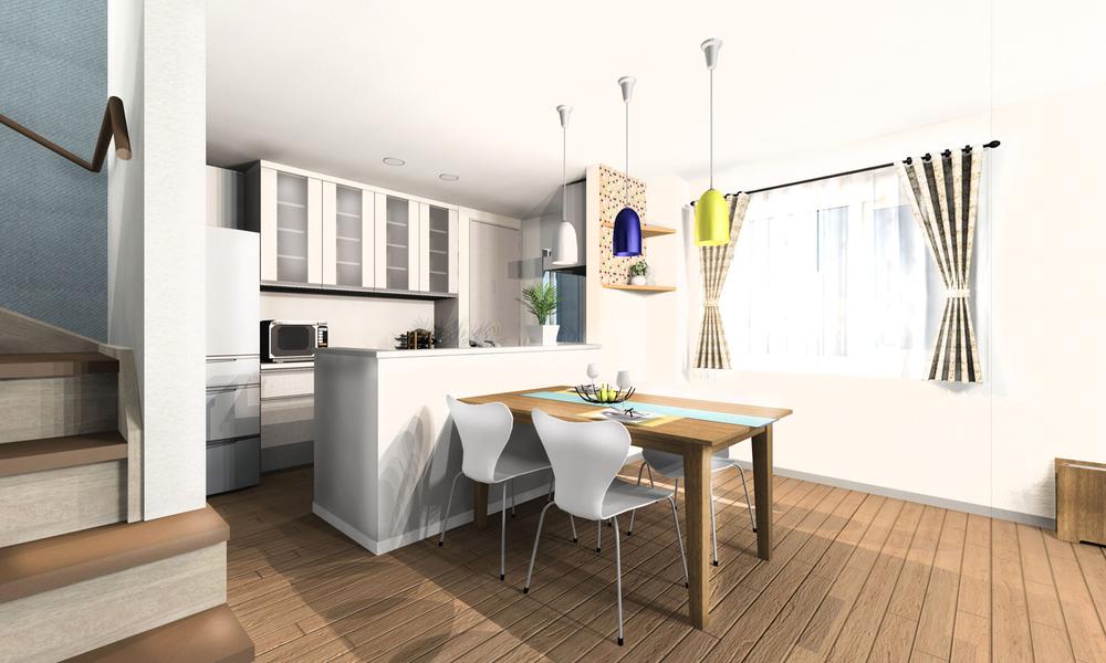 Rendering (introspection). Equipped with a pantry and functionally use cupboard that can store plenty in the kitchen. Cabinet and mosaic tiles also become accent of dining is cute (No. 42 place dining kitchen Perth)