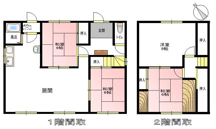Floor plan. 9.8 million yen, 4LDK, Land area 292.5 sq m , Building area 63.28 sq m