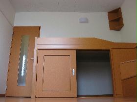 Living and room. Storage space under the bet