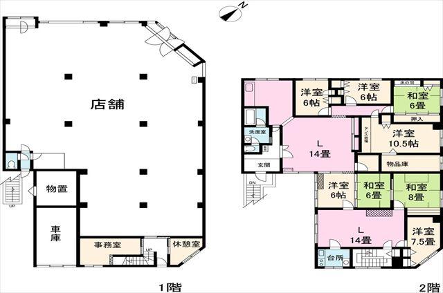 Floor plan. 12.8 million yen, 8LDK, Land area 373.46 sq m , Building area 525.26 sq m