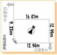 Compartment figure. Land price 9.8 million yen, Land area 206.75 sq m