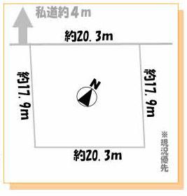 Compartment figure. Land price 1.5 million yen, Land area 357.3 sq m