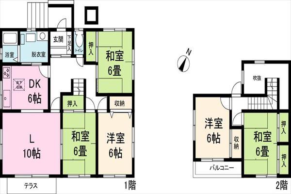 Floor plan. 6.8 million yen, 5LDK, Land area 218.08 sq m , Building area 109.35 sq m