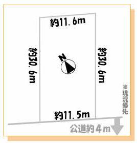 Compartment figure. Land price 5.8 million yen, Land area 347.46 sq m