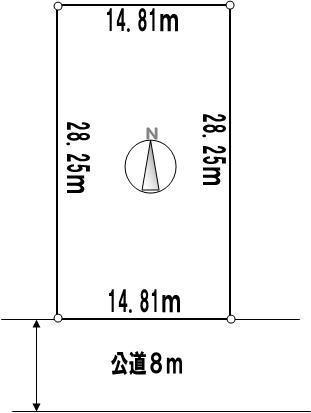 Compartment figure. Land price 10.5 million yen, Land area 418.46 sq m