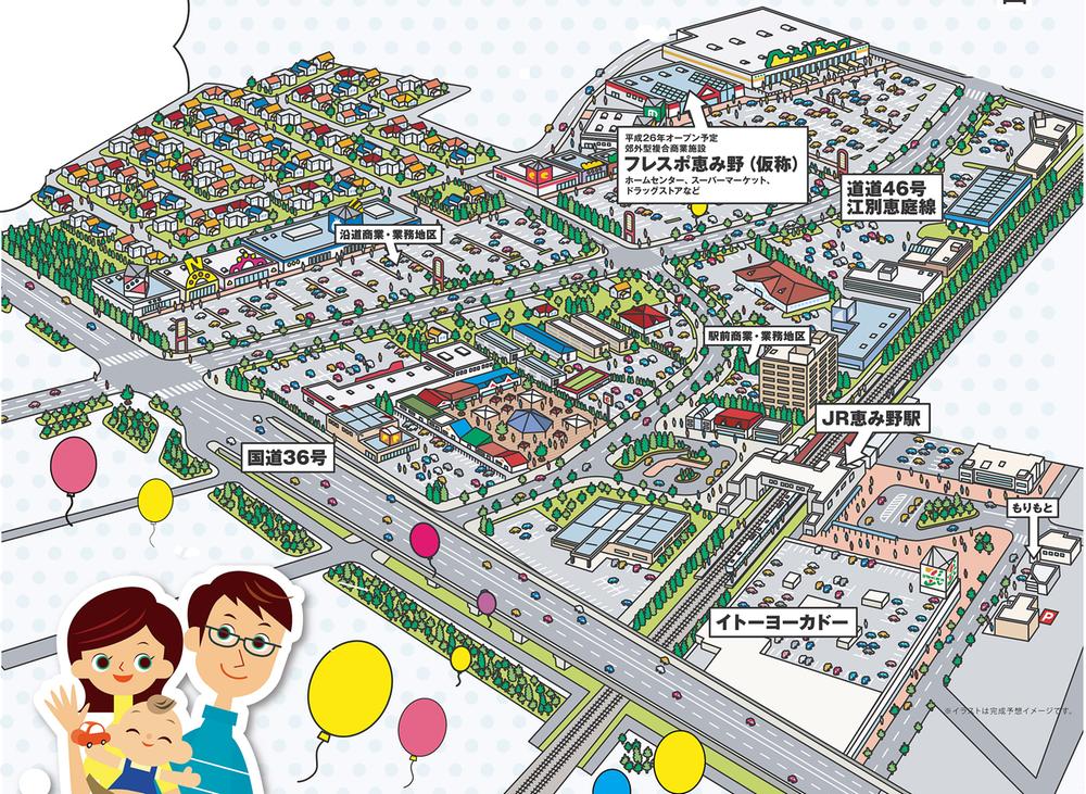 Local guide map. Satomi New Town of grace