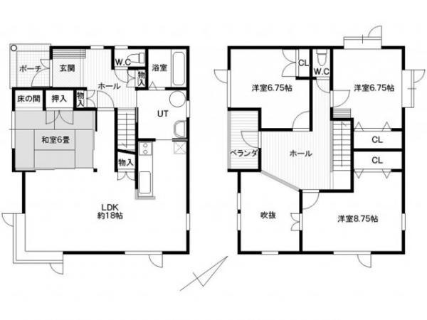 Floor plan. 16.8 million yen, 4LDK, Land area 241.31 sq m , Building area 122.15 sq m