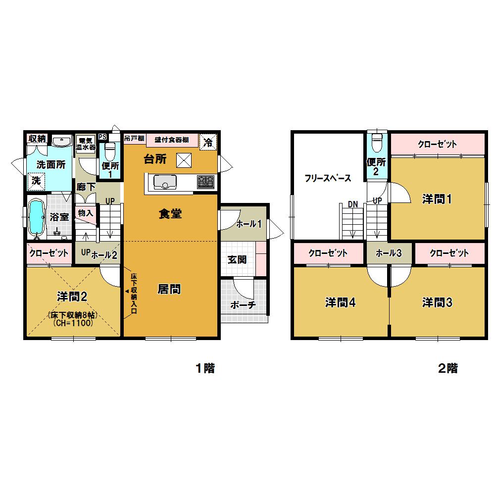 Floor plan. 24,800,000 yen, 4LDK, Land area 247.36 sq m , Building area 117.58 sq m