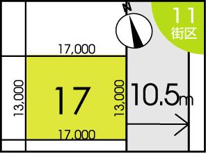 Compartment figure. Land price 5,395,000 yen, Land area 221 sq m