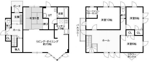Floor plan. 17.8 million yen, 4LDK, Land area 255.59 sq m , Building area 137.45 sq m
