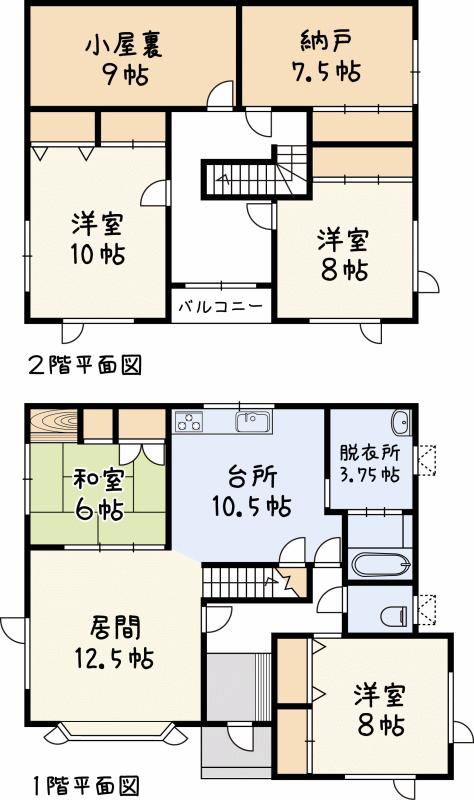 Floor plan. 5.5 million yen, 4LDK, Land area 347.63 sq m , Building area 155.39 sq m