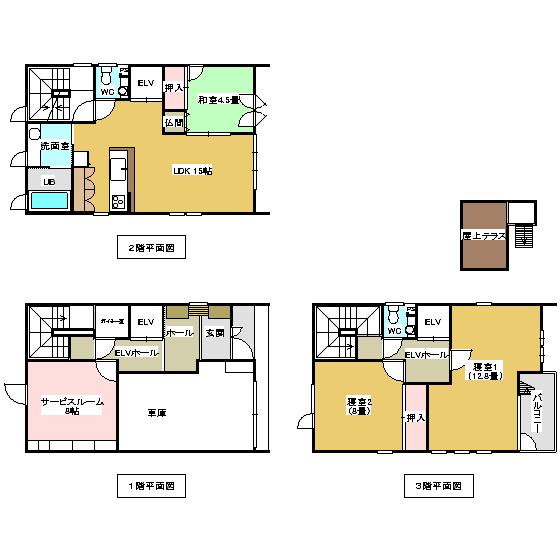 Floor plan. 25,800,000 yen, 3LDK + S (storeroom), Land area 128.46 sq m , Building area 156.49 sq m