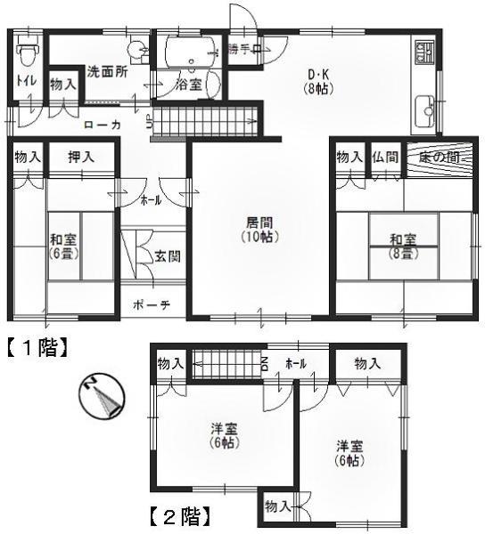 Floor plan. 9.8 million yen, 4LDK, Land area 222.12 sq m , Building area 106.11 sq m