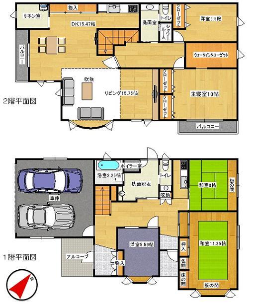 Floor plan. 32 million yen, 5LDK, Land area 330.53 sq m , Building area 224.82 sq m