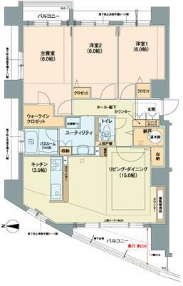 Floor plan. It is close to Tennis Court 						 / 							It is close to the city 						 / 							System kitchen 						 / 							Corner dwelling unit 						 / 							All room storage 						 / 							Flat to the station 						 / 							LDK15 tatami mats or more 						 / 							Face-to-face kitchen 						 / 							Security enhancement 						 / 							Elevator 						 / 							Warm water washing toilet seat 						 / 							The window in the bathroom 						 / 							TV monitor interphone 						 / 							Urban neighborhood 						 / 							IH cooking heater 						 / 							Dish washing dryer 						 / 							Walk-in closet 						 / 							All room 6 tatami mats or more 						 / 							All-electric 						 / 							BS ・ CS ・ CATV 						 / 							Flat terrain 						 / 							Delivery Box