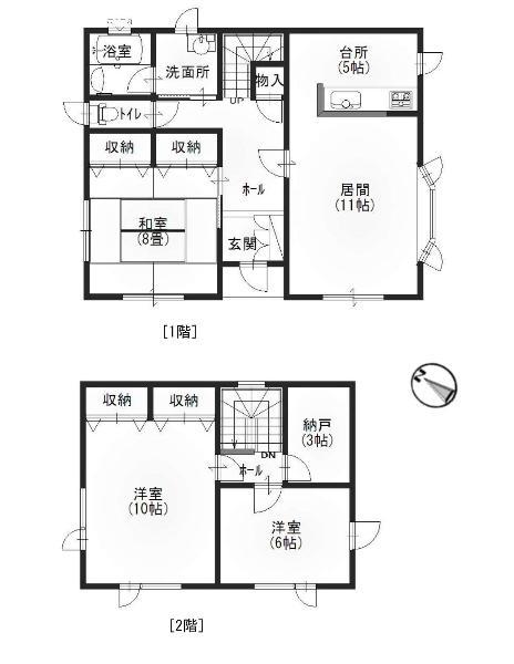 Floor plan. 9.9 million yen, 3LDK, Land area 226.13 sq m , Building area 104.33 sq m
