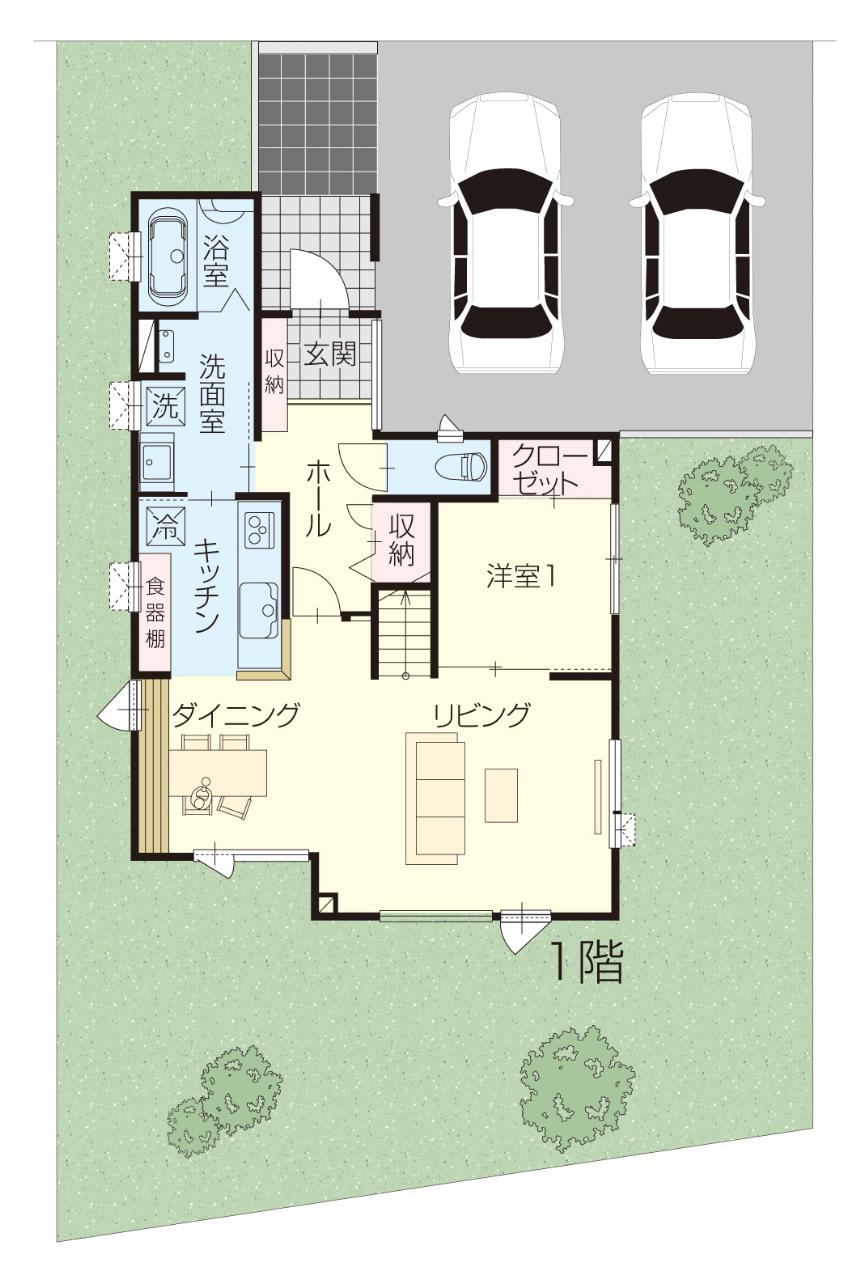 Floor plan. 29,300,000 yen, 4LDK, Land area 198.64 sq m , Building area 111.94 sq m 1 floor Floor Plan