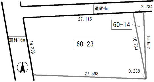 Compartment figure. Land price 3.2 million yen, Land area 418.66 sq m