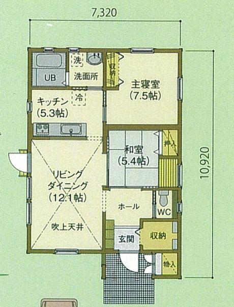 Floor plan. 28.8 million yen, 2LDK, Land area 400.13 sq m , Spacious floor plan in the building area 72.73 sq m one-story.