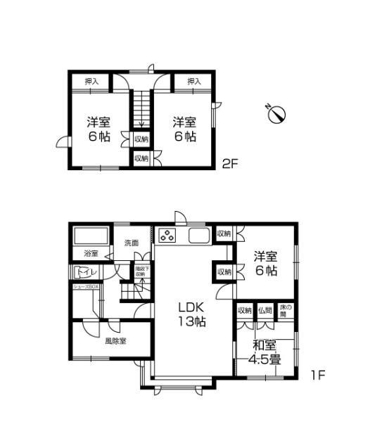 Floor plan. 12.8 million yen, 4LDK, Land area 281.16 sq m , Building area 91.03 sq m