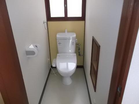 Toilet. With hot shower toilet seat replaced.