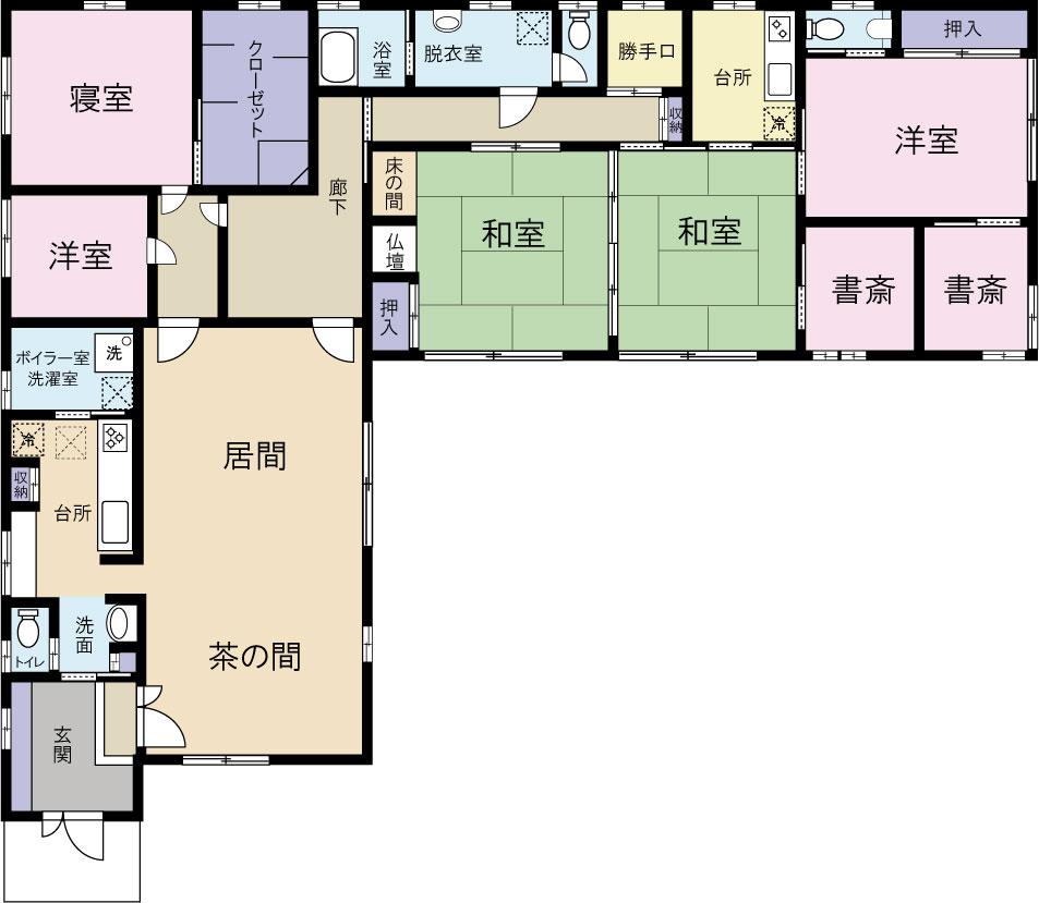 Floor plan. 19,800,000 yen, 7LDDKK, Land area 578.5 sq m , Building area 184.41 sq m residential part floor plan 2LDK + 5DK