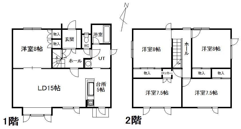 Floor plan. 13.8 million yen, 5LDK, Land area 264.61 sq m , Building area 133.58 sq m
