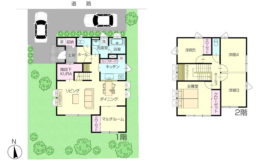 Floor plan. 26,600,000 yen, 5LDK, Land area 195.22 sq m , Building area 122.73 sq m