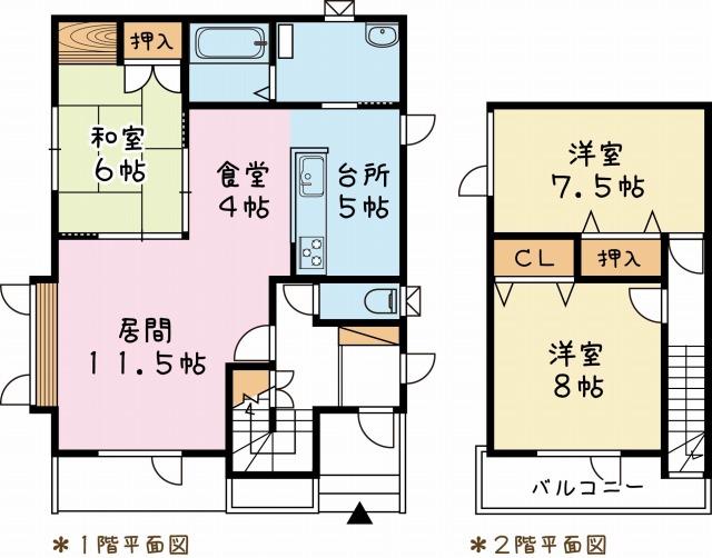 Floor plan. 15.5 million yen, 3LDK, Land area 253.15 sq m , Building area 100.19 sq m