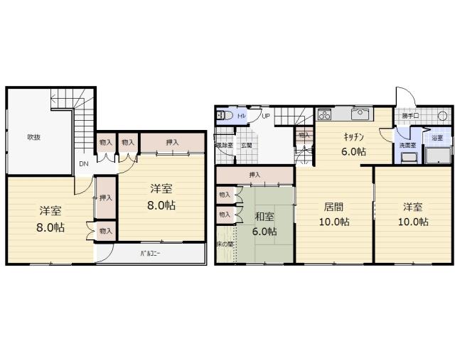 Floor plan. 4.5 million yen, 4LDK, Land area 330.55 sq m , Building area 113.8 sq m