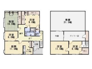 Floor plan. 12 million yen, 5LDK, Land area 301.14 sq m , Building area 174.15 sq m