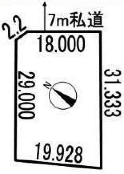 Compartment figure. Land price 1.8 million yen, Land area 598 sq m