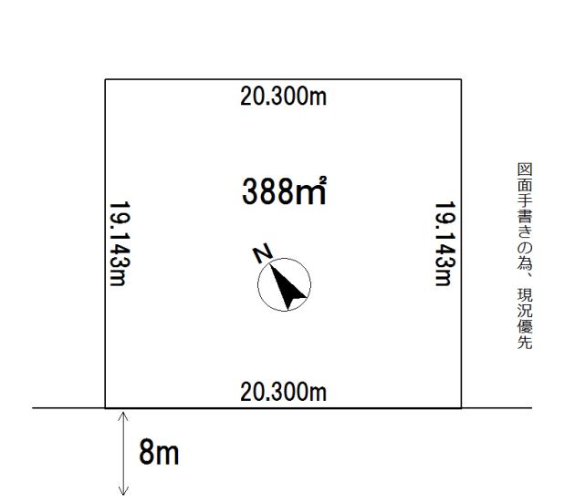 Compartment figure. Land price 11 million yen, Land area 388 sq m