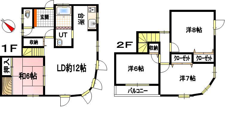 Floor plan. 8 million yen, 4LDK, Land area 201.6 sq m , Building area 101.59 sq m