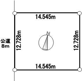 Compartment figure. Land price 4.5 million yen, Land area 185.12 sq m