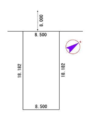 Compartment figure. Land price 4.44 million yen, Land area 154.53 sq m