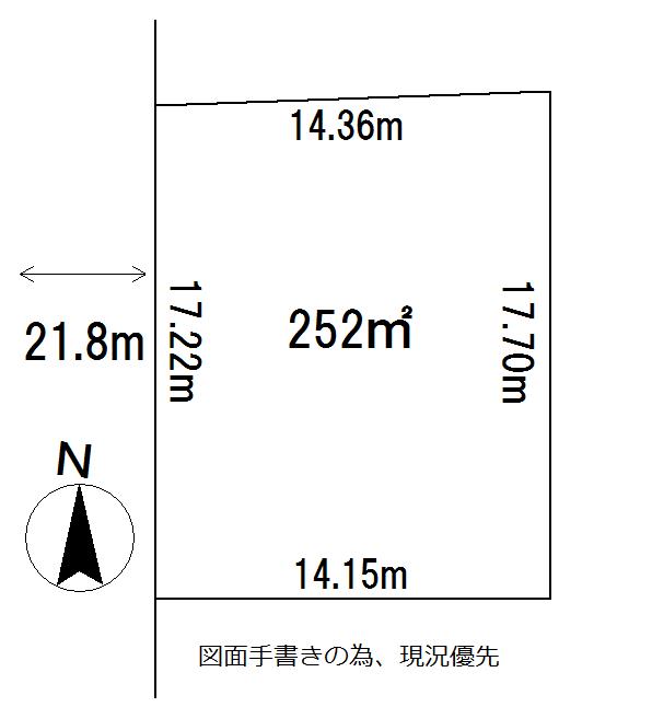 Compartment figure. Land price 8.5 million yen, Land area 252 sq m
