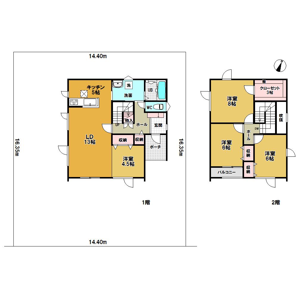Floor plan. 18,800,000 yen, 3LDK + S (storeroom), Land area 235.44 sq m , Building area 107.65 sq m