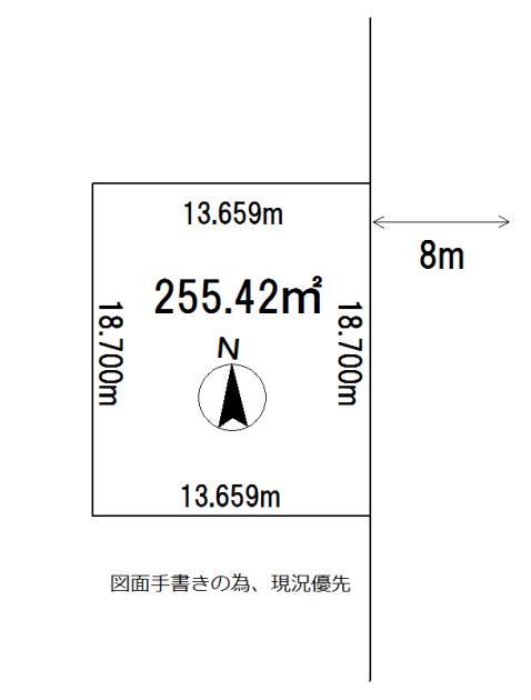 Compartment figure. Land price 6.8 million yen, Land area 255.42 sq m