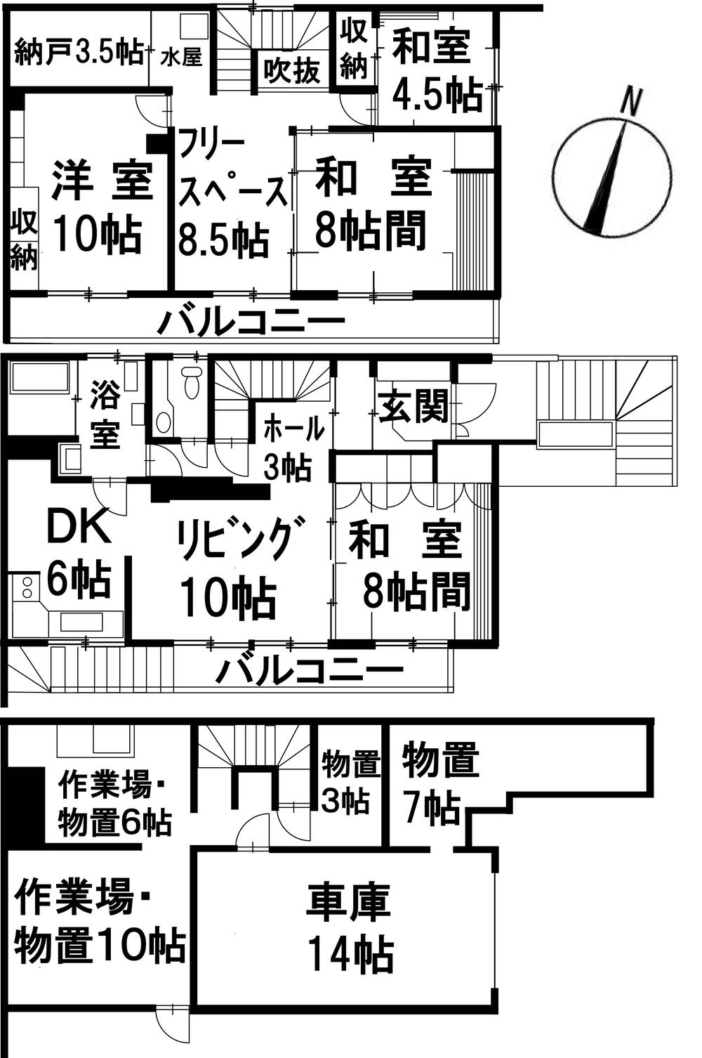 Floor plan. 14.9 million yen, 4LDK, Land area 606 sq m , Building area 195.42 sq m site (August 2012) shooting
