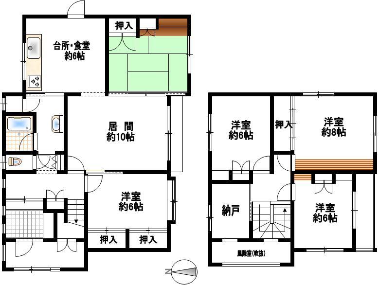 Floor plan. 6.8 million yen, 5LDK, Land area 323 sq m , Building area 123.12 sq m