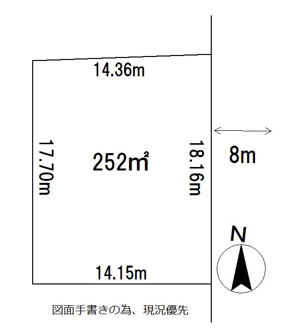 Compartment figure. Land price 5.8 million yen, Land area 252 sq m