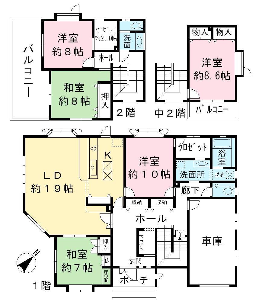 Floor plan. 33 million yen, 5LDK, Land area 278.53 sq m , Building area 221.83 sq m
